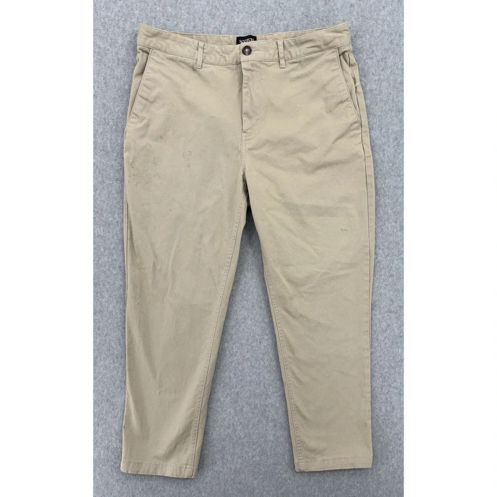 Scotch & Soda The Drift Men's Chino Pants 32x25 Tan Tapered Stretch Cotton
